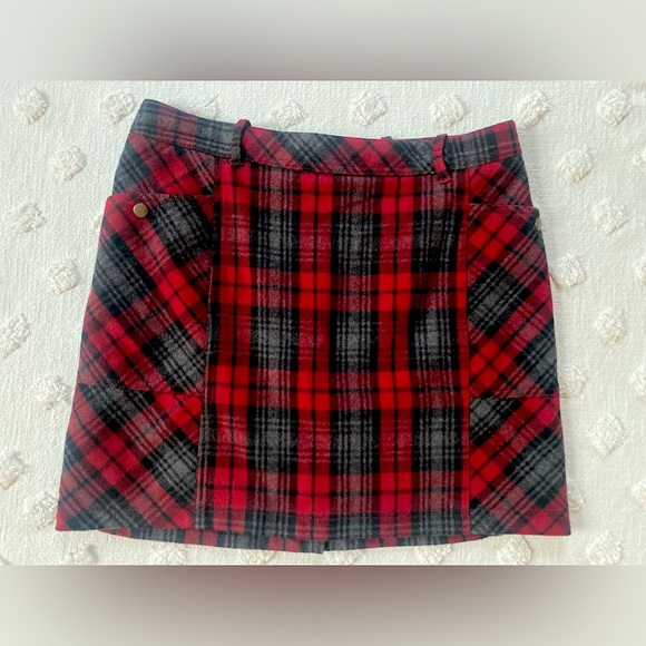 Vintage Eddie Bauer Plaid Tartan Wool Academia Mini Skirt Fall Winter Size 10 - Picture 1 of 10